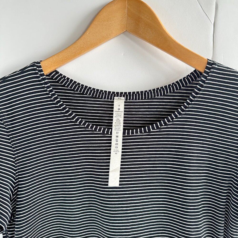 Lululemon Love Crew III - Black & White Stripe - Picture 7 of 8